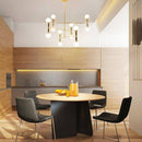 Lustre design doré en métal Concise