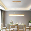 Suspension moderne à LED allongée en bois Loft