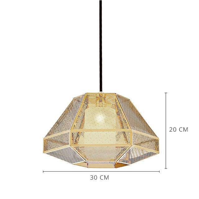 Suspension LED forme géométrique dorée Modern - vue 8 sur 9