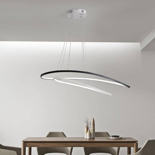 Lustre design à LED faux cercles suspendus