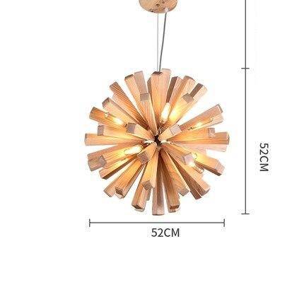 Suspension design à LED en bois style Wongshi - vue 6 sur 9