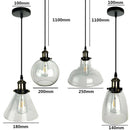 Suspension moderne LED noir avec abat-jour en verre Loft
