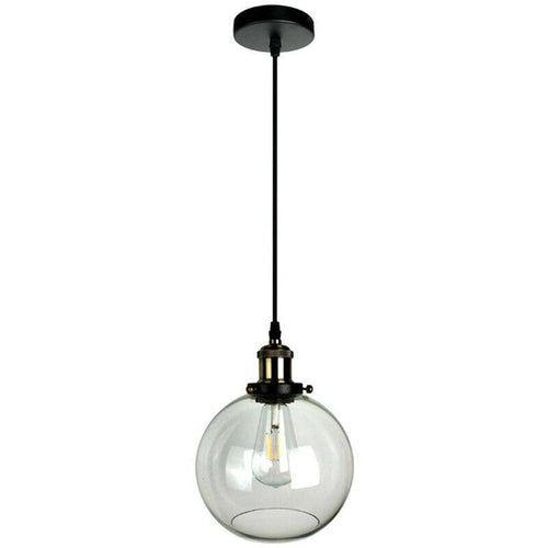 Suspension moderne LED noir avec abat-jour en verre Loft