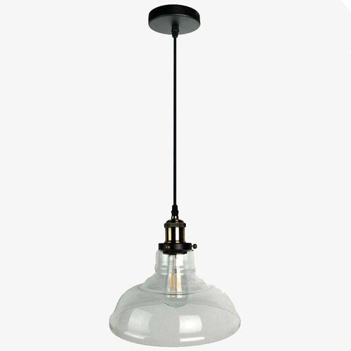 Suspension moderne LED noir avec abat-jour en verre Loft