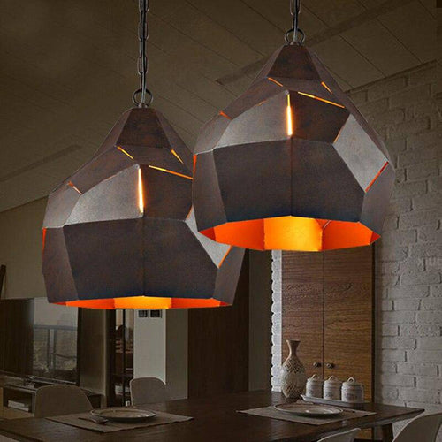 Suspension en métal marron rétro industrielle 40cm