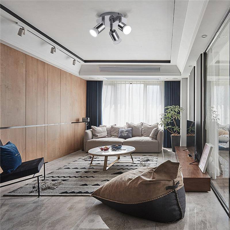 Plafonnier à 3 spots LED chromé moderne - vue 10 sur 10