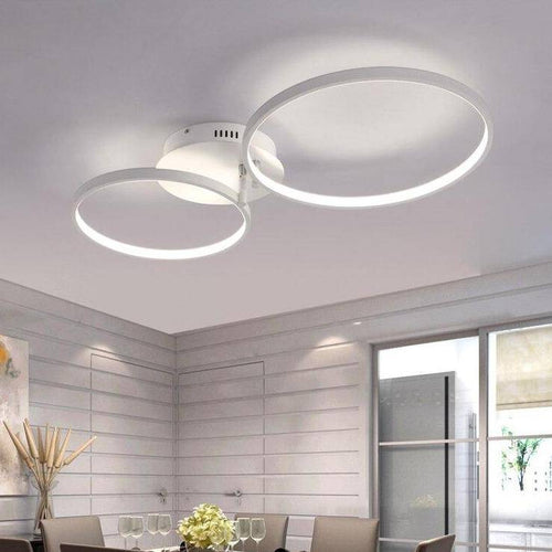 Plafonnier design en cercles blancs