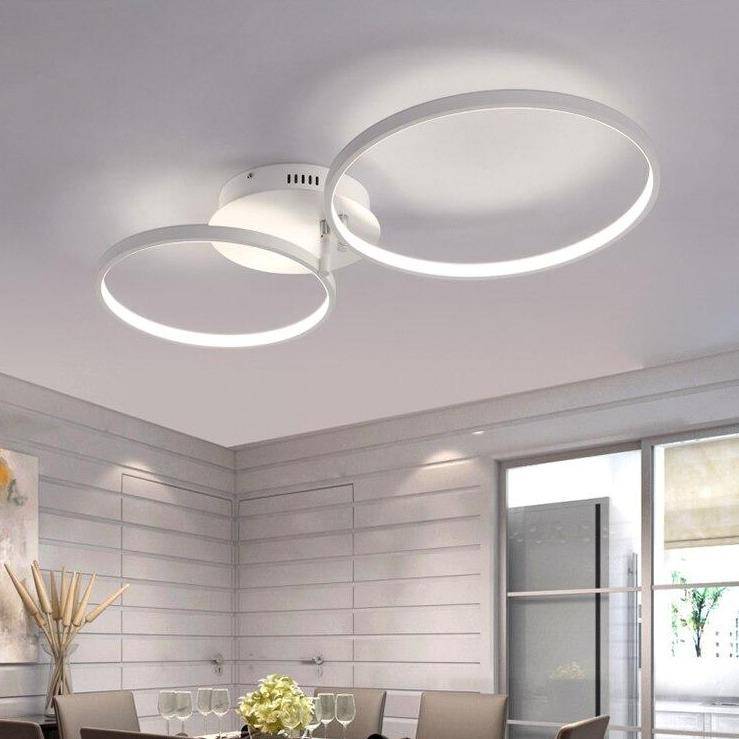Plafonnier design en cercles blancs - vue 4 sur 10