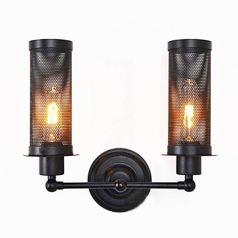 Applique murale antique avec lampe dans cage Country - vue 4 sur 6