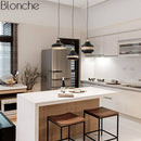 Suspension moderne LED noire et bandeau bois Country