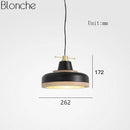 Suspension moderne LED noire et bandeau bois Country