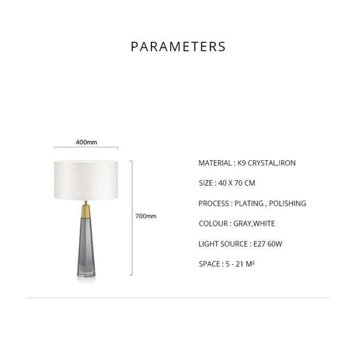 Lampe à poser design LED avec abat-jour blanc Art