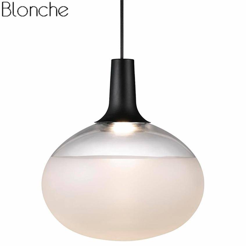 Suspension design ovale en verre à LED Oval - vue 4 sur 7