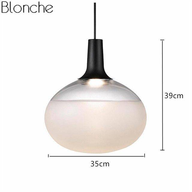 Suspension design ovale en verre à LED Oval