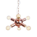 Lustre design LED en métal rose gold avec plusieurs lampes Fly