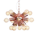 Lustre design LED en métal rose gold avec plusieurs lampes Fly
