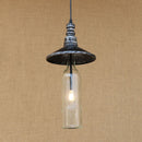 Suspension industrielle LED style bouteille en verre Sanmarino