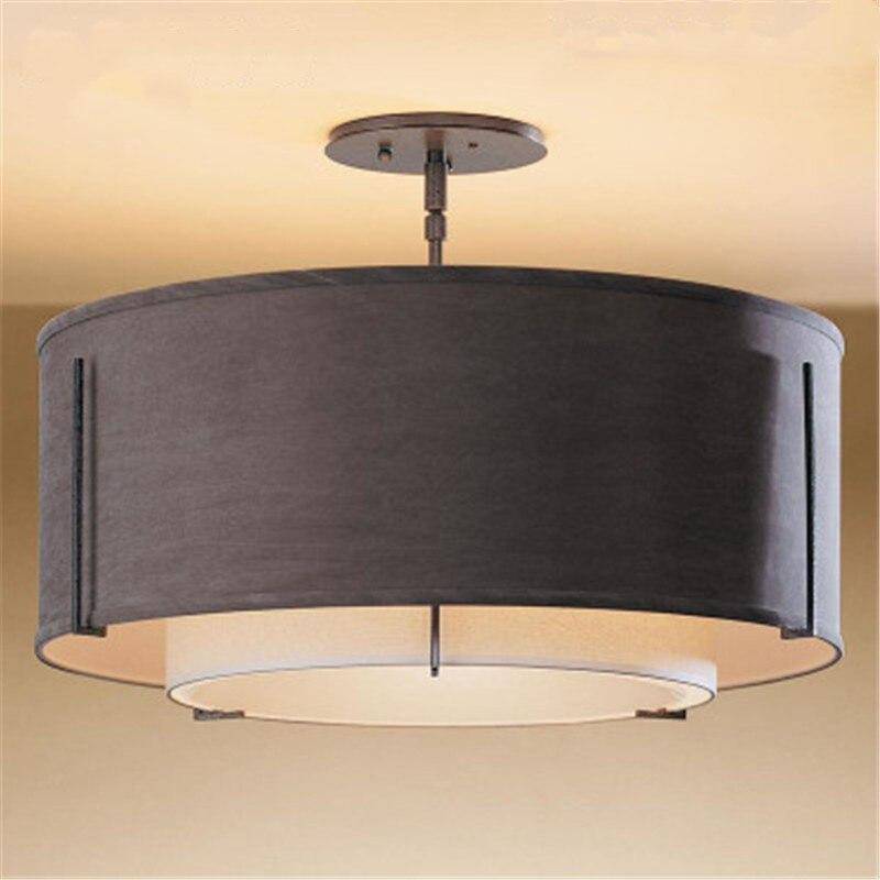 Plafonnier cercle en tissu bicolore - vue 4 sur 3