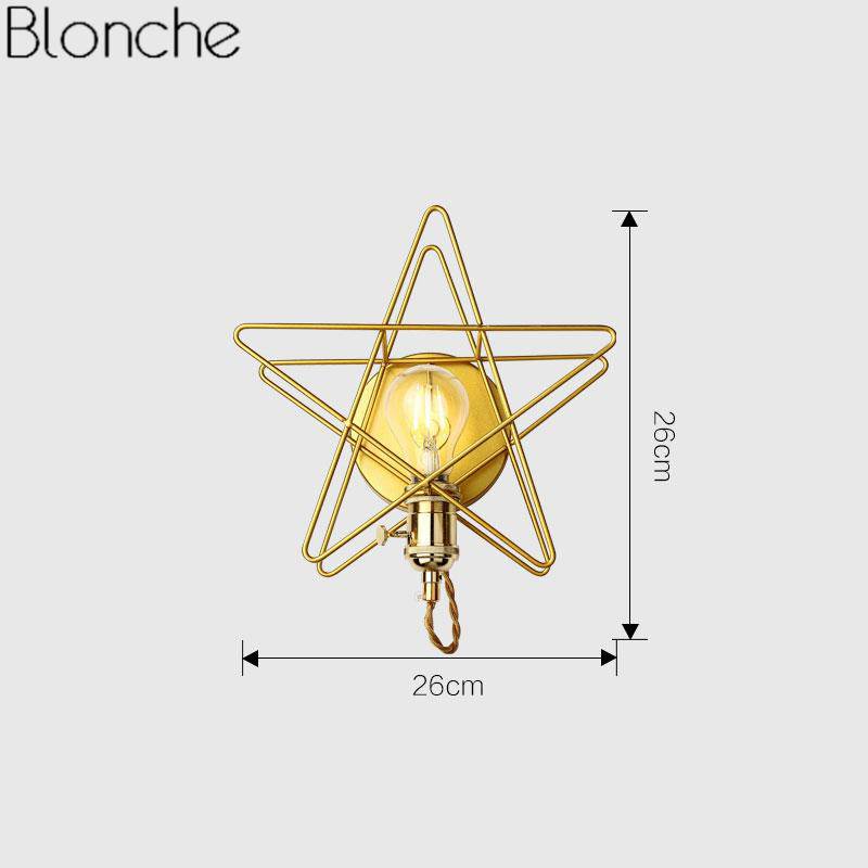 Applique murale LED en forme d'étoile dorée - vue 4 sur 5