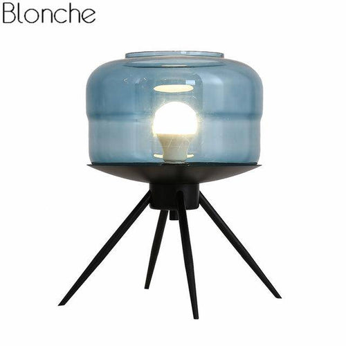 Lampe à poser design LED avec boule en verre Postmodern