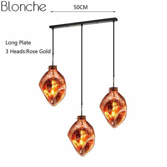 Suspension design LED en verre de couleur déformé Lava - vue 12 sur 16