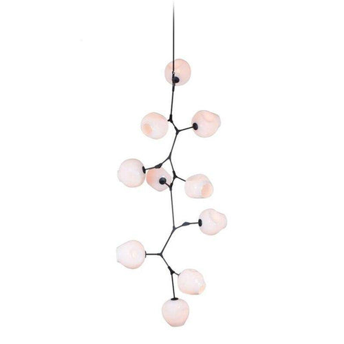 Suspension design LED avec abat-jour en verre style branche Creative