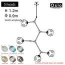 Suspension design LED avec abat-jour en verre style branche Creative
