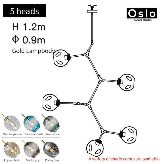 Suspension design LED avec abat-jour en verre style branche Creative - vue 27 sur 29