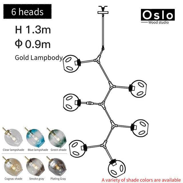 Suspension design LED avec abat-jour en verre style branche Creative - vue 19 sur 29