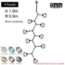 Suspension design LED avec abat-jour en verre style branche Creative