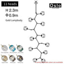 Suspension design LED avec abat-jour en verre style branche Creative