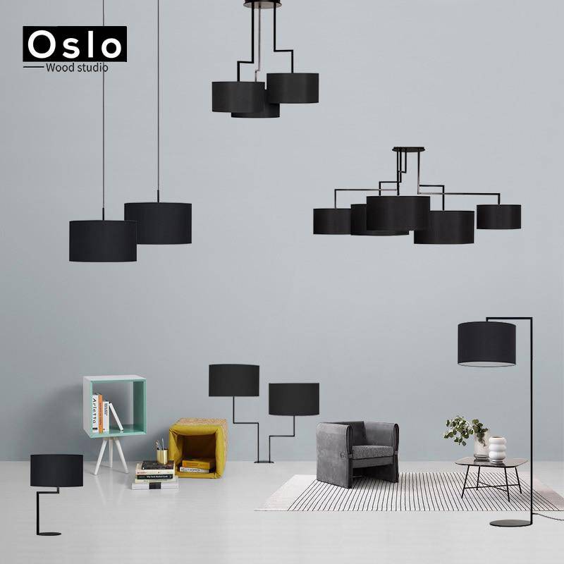 Lustre design LED avec abat-jours American - vue 4 sur 18
