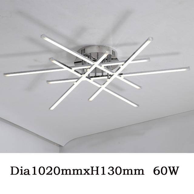 Plafonnier LED moderne barres chromées Flush - vue 9 sur 9