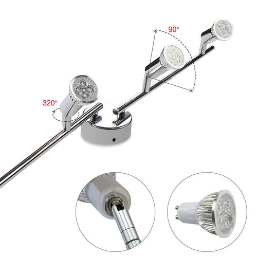 Barre à 4 spots LED chromée