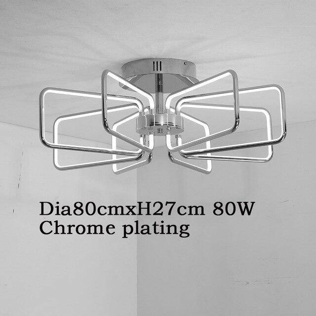 Plafonnier moderne rectangles chromé à LED - vue 7 sur 9