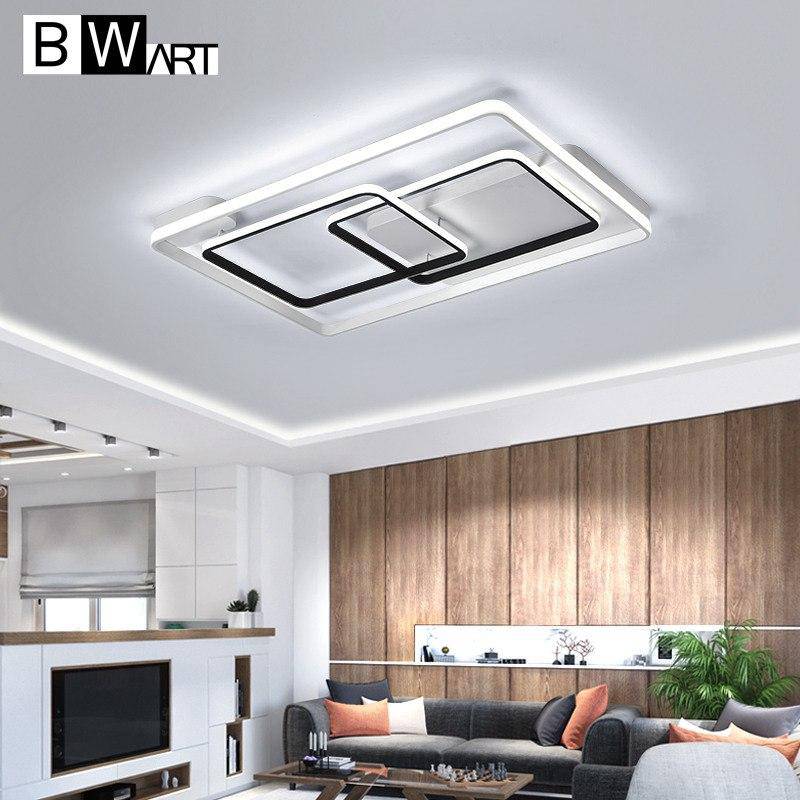 Plafonnier design LED rectangles et formes interposés noir et blanc Bwart - vue 7 sur 6