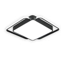 Plafonnier design LED carré et bords arrondis noir et blanc Bwart