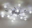 Plafonnier LED chromée avec cubes en verre