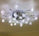 Plafonnier LED chromée avec cubes en verre