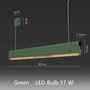 Suspension moderne LED avec finitions bois et métal coloré