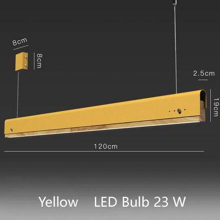Suspension moderne LED avec finitions bois et métal coloré - vue 9 sur 17