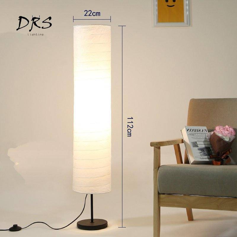 Lampadaire moderne avec abat-jour cylindrique en en papier Floor