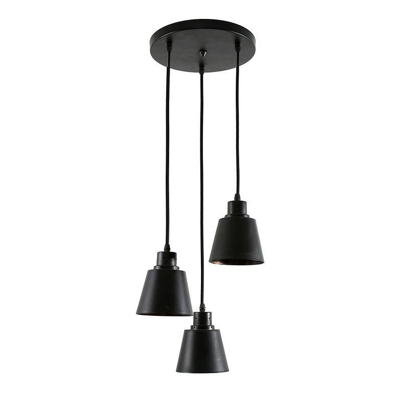 Suspension rustique avec base ronde en métal - vue 4 sur 7