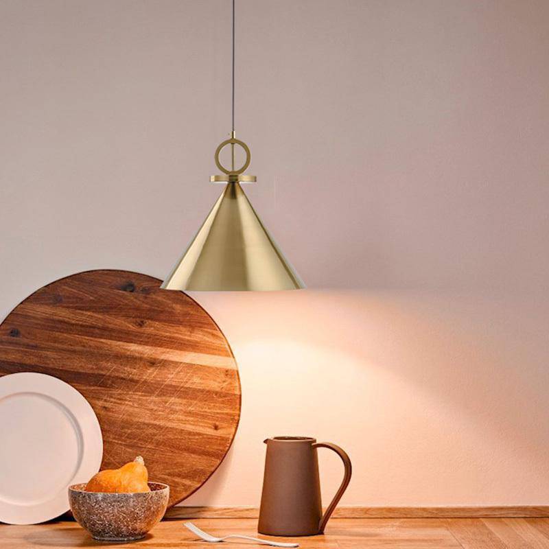 Suspension design dorée à LED avec fil Pulley - vue 6 sur 5