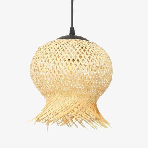 Suspension en rotin LED aux formes arrondies Créative