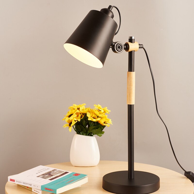 Lampe de chevet LED en bois et métal Jolanne - vue 2 sur 5