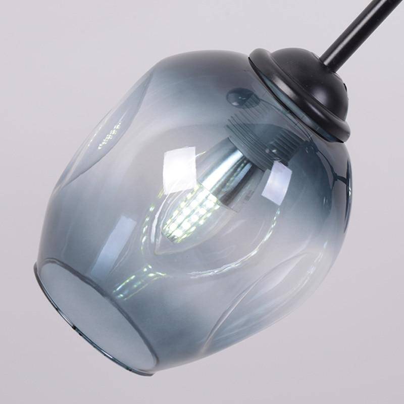 Lustre design à LED branches en métal et lampes en verre Lindsey - vue 8 sur 9