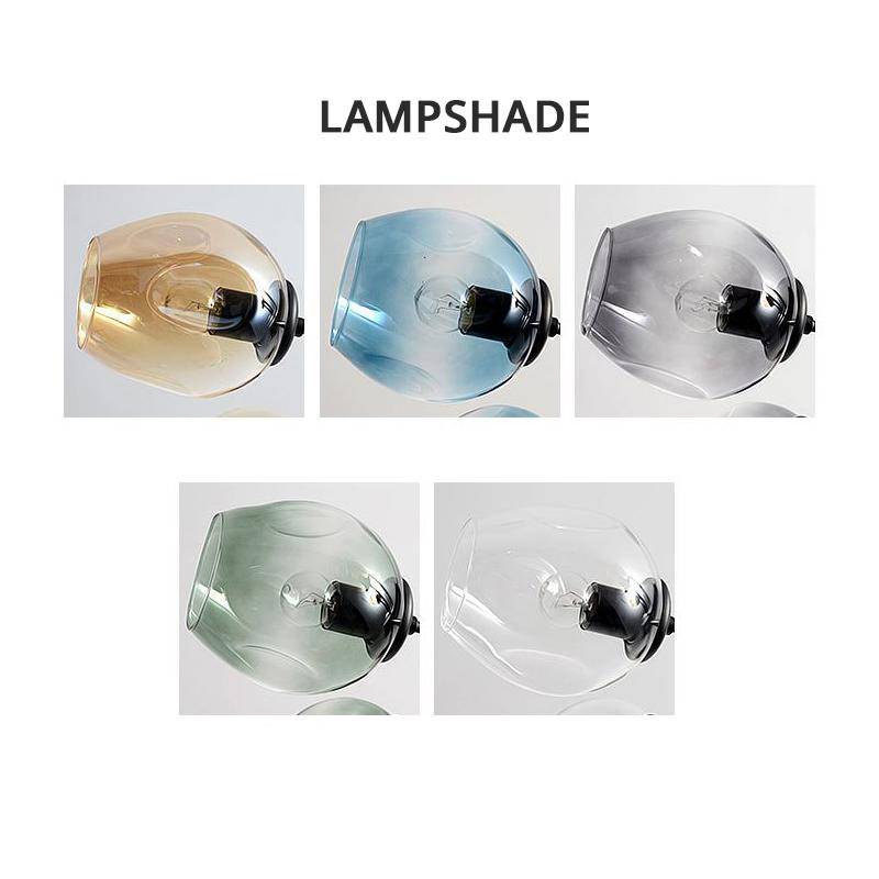 Lustre design à LED branches en métal et lampes en verre Lindsey - vue 6 sur 9