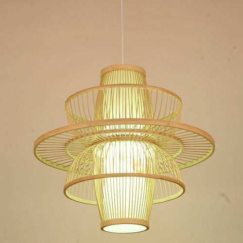 Suspension design en cage en bambou Farmhouse