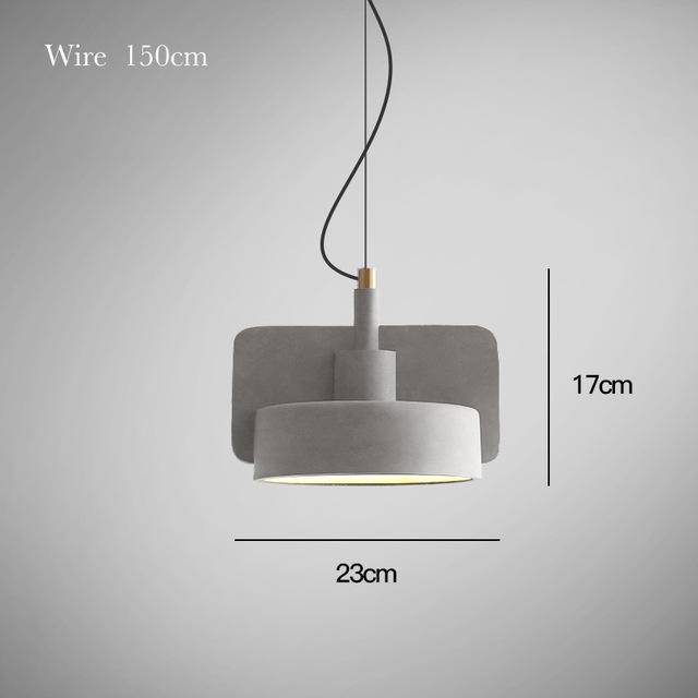 Suspension ciment formes design à LED